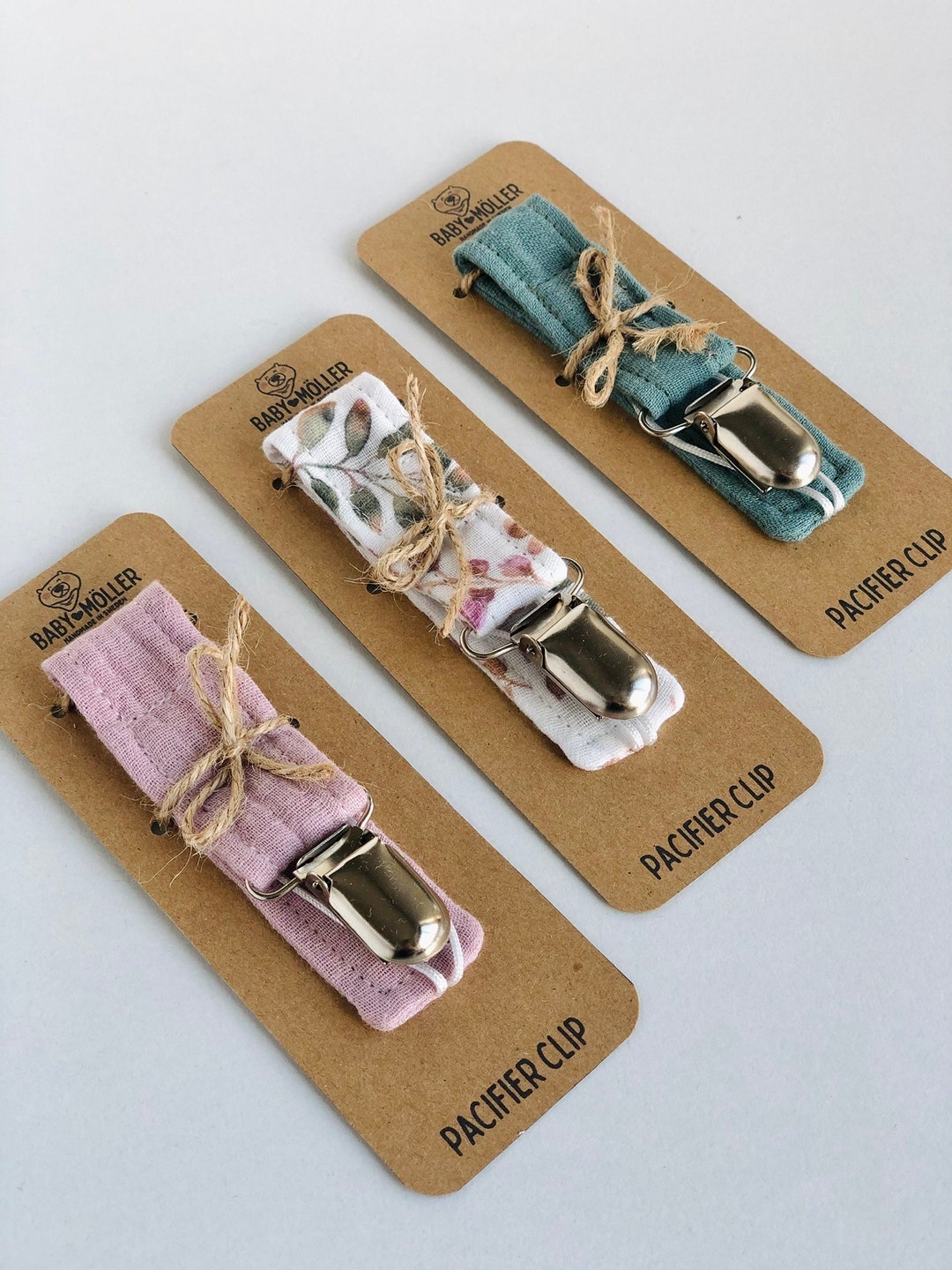 Set of 3 Organic Cotton Pacifier Clip Muslin Dummy Clip Simple Etsy