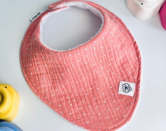 Pastel cotton bandana baby bib made from organic muslin fabric soft and absorbent bib for infants to toddlers