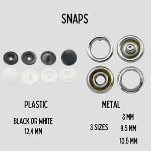 Snap Fastener Extender for Bibs with Metal and Plastic Snaps Small Cotton Bib Extension image 7