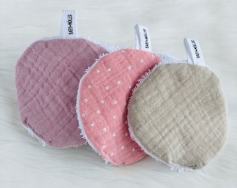 Round Washable Cloth Babies Organic Muslin Pad Newborn Reusable Organic Cotton Wash Cloth Make up Remover Pad Eco Friendly Wash Cloth Bamboo