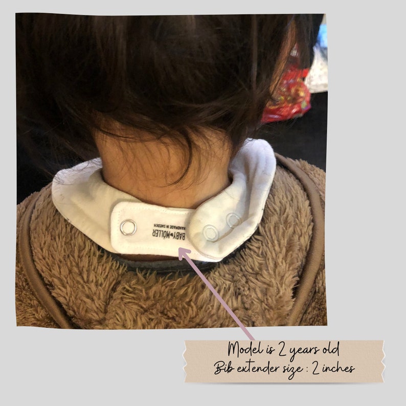 Snap Fastener Extender for Bibs with Metal and Plastic Snaps Small Cotton Bib Extension image 2