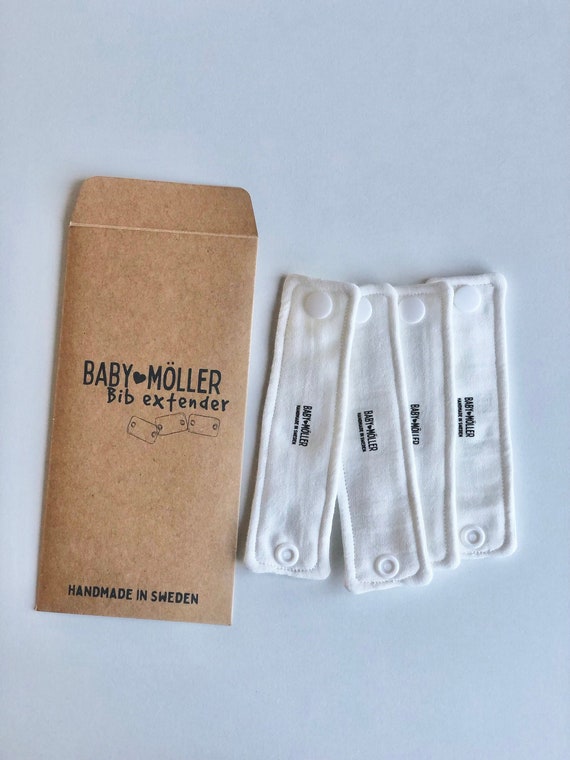 Snap Fastener Extender for Bibs with Metal and Plastic Snaps Small Cotton Bib Extension