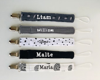 Personalized Fabric Pacifier clip baby boy Fabric Dummy Clip baby girl Personalized Soother holder Muslin Fabric Baby Pacifier Chain Custom