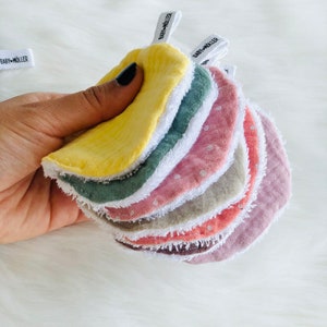 Round Washable Cloth Babies Organic Muslin Pad Newborn Reusable Organic Cotton Wash Cloth Make up Remover Pad Eco Friendly Wash Cloth Bamboo