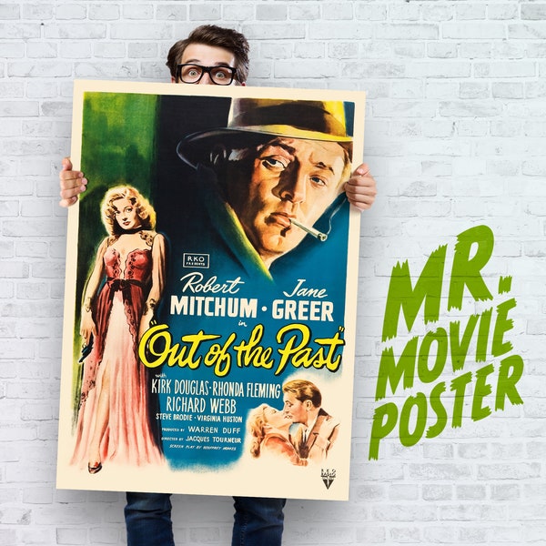 Out of the Past Film Noir Movie Poster – High-Quality Retouched Reproduction Fine Print Available in Large Sizes