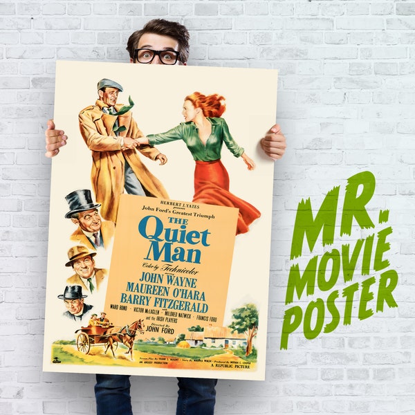 The Quiet Man John Wayne Movie Poster High-Quality Retouched Reproduction Fine Print Available in Large Sizes