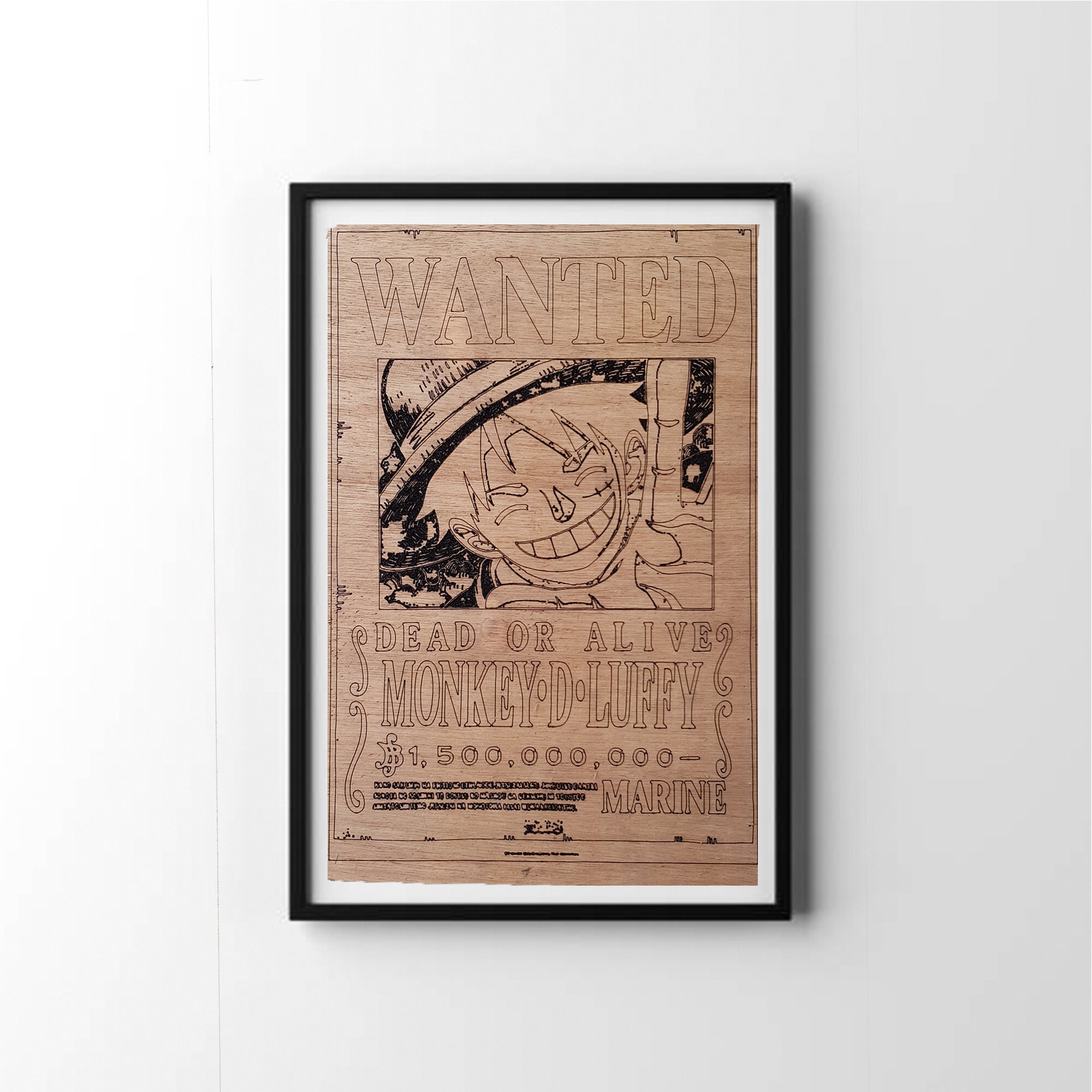 Luffy One Piece Wood Poster Etsy