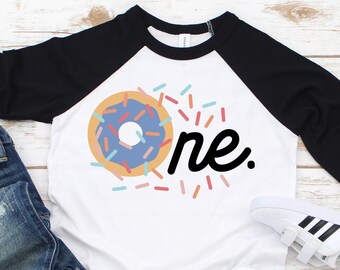Donut First Birthday Shirt For Toddlers, Toddlers First Birthday Tee, Funny Unisex One Birthday Shirt, Girl First Birthday Shirt