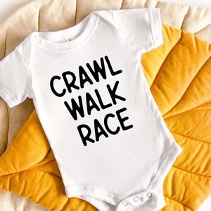 Racing Kids Shirt, Crawl, Walk, Race Baby Bodysuit,Runner kids tee,Cute Little Racing Buddy,Sports Tshirt