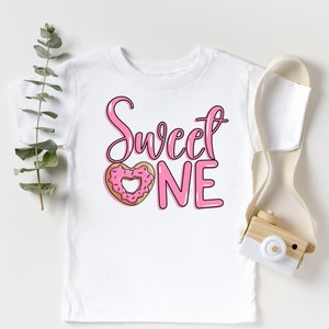 Sweet One Kids Birthday outfit, Toddlers Donut Theme Birthday T-Shirt, 1st Birthday Tshirt for Girls, Cute Birthday Shirt For Girls, 2t, 3t