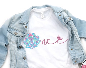 1st Birthday Toddlers Mermaid Shirt Outfit For Girls First Birthday Under The Sea Party Theme Tee Gift Idea Mermaid Party Gift Tshirt