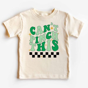 Can't Pinch This Toddler Shirt, Funny St Patrick's Day Kids Shirt, Retro Natural Toddler Tee, Boho St Pattys Kids Shirt