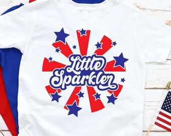 Little Sparkler Girls 4th of July Shirt, Sparkler Outfit For Girls, Firework Shirt For Toddler Independence Day, USA American Baby Shirt