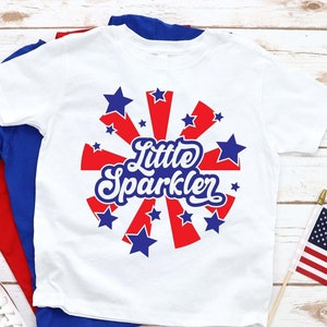 Little Sparkler Girls 4th of July Shirt, Sparkler Outfit For Girls, Firework Shirt For Toddler Independence Day, USA American Baby Shirt