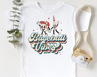 Kids Retro Baseball Game Toddler Shirt,Retro Baseball Tee,Boys Summer Natural Shirt, Summer Night Baseball Lights