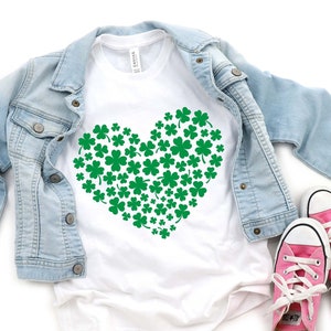 Shamrock Heart Kids shirt, Cute Heart Shirt, St Patricks Day T-shirt for Toddler,St.Pattys Outfit for kids