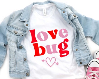 Love Bug Shirt for girls, Love Bug Toddler Valentine's Day Shirt, Toddler Valentine's outfit, Kids Valentines Day Tee, Valentine Raglan