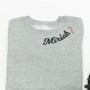 Kids Personalized Christmas Sweatshirt, Embroidered Xmas Sweatshirt for Toddlers, Neckline Sweatshirt for kids