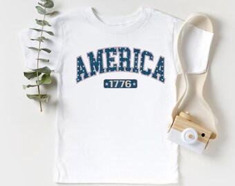 American Est. 1776 Kids Shirt - July 4th Toddler Tee - Kids 4th Of July Kids Shirt