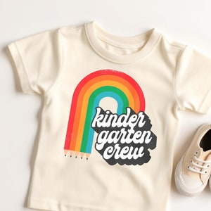 Back-to-School Shirt, First day of Kindergarten Shirt for Girls, Boys, Groovy, Retro, Toddler Shirt, Kindergarten Crew Tshirt