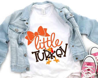 Girls little turkey shirt, Thanksgiving Outfit for girls, Turkey Day tshirt