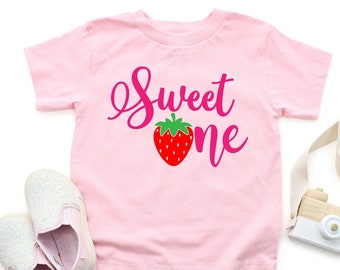 Kids One Strawberry Birthday Shirt, Sweet One Birthday Party Shirt, Girls 1st birthday outfit, berry first birthday outfit