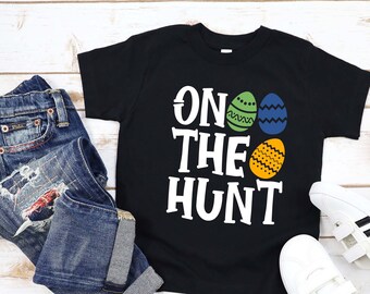 On the hunt Easter Youth T-shirt, Easter Toddler shirt, Easter Shirt for Toddlers ,Easter Raglan,Easter Gift for kids