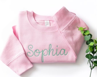 Kids Sweatshirt With Name, Custom Sweatshirt, Personalized Toddler Embroidered Sweatshirt, Embroidered Toddler Top, Unisex name Sweatshirt