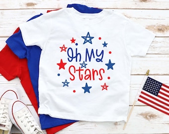 Oh my stars toddler shirt, Toddler Patriotic Tee, Fourth of July Kids T-Shirt, Memorials Day shirt for kids, Oh my Kids Tshirt