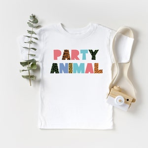Kids Party Animal Birthday Tee, Toddler Birthday Shirt, Zoo Birthday Theme T-Shirt, Kids Safari Birthday Shirt, Animal Print Tshirt for kids