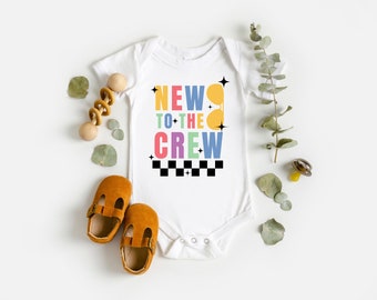 New To The Crew Baby Bodysuit, Summer Pregnancy Announcement, Baby Shower Gift, Baby Coming Home Outfit, Newborn Outfit, Cousin Crew Gift