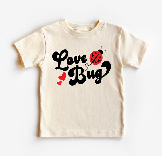 Love Bug Kids Valentines Day Toddlers Shirt For Kids, Cute Retro Kids Valentines Day Tee, V-Day Kids crewneck T-shirt, Outfit, For Girls