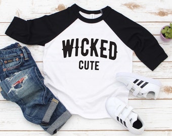 Toddlers Halloween Shirt For Boys And Girls, Kids Wicked Cute Tee