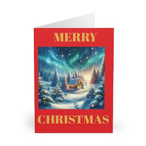 Christmas Greeting Cards (5 Pack) - Festive Holiday Stationery Set, Xmas Card Bundle, Season&#39;s Greetings Notecards, Merry Christmas Gifts,
