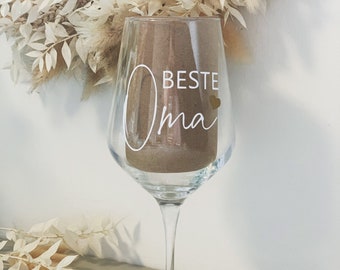 Wine glass personalized grandchildren grandma grandpa gift, YAA