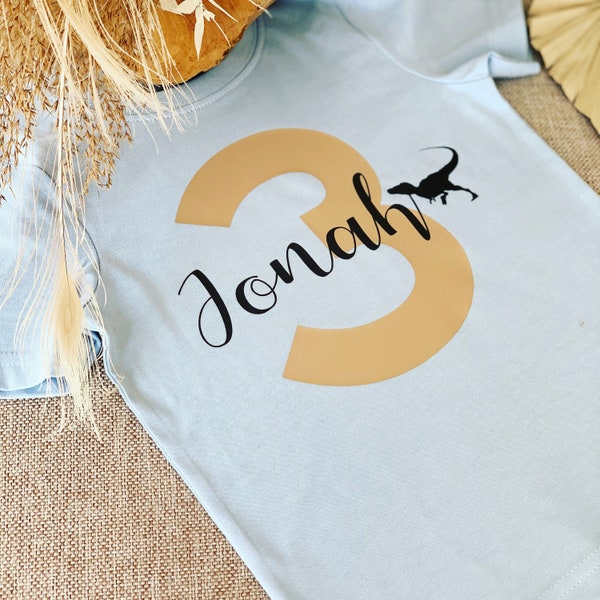 T-Shirt Geburtstag 1,2,3 etc. personalisiert mit Zahl, Name und Symbol