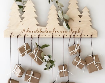 Christmas tree advent calendar for filling made of wood personalized possible