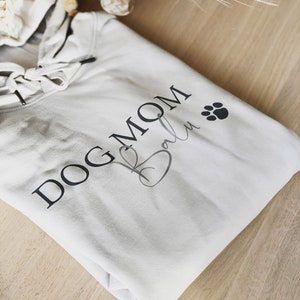 Dog Mom Hoodie Dog mom personalized with dog name soft quality gift idea hoodedhoodie image 1