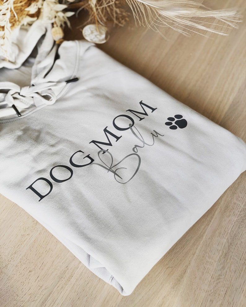 Dog Mom Hoodie Dog mom personalized with dog name soft quality gift idea hoodedhoodie image 1