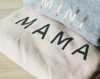 MOM MINI Hoodie Partnerlook Mama Pap Tante weiche Qualität Geschenkidee Kapuzenhoodie