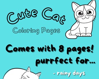 Cute Cat Coloring Pages!