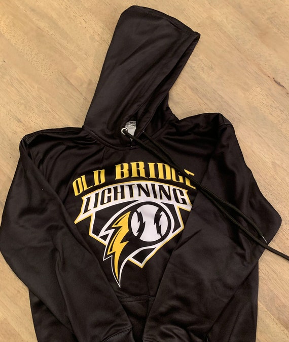 Old Bridge Lightning Sublimated Baseball Hoodie Blk Old Bridge Lightning Sublimated Baseball Hoodie Blk