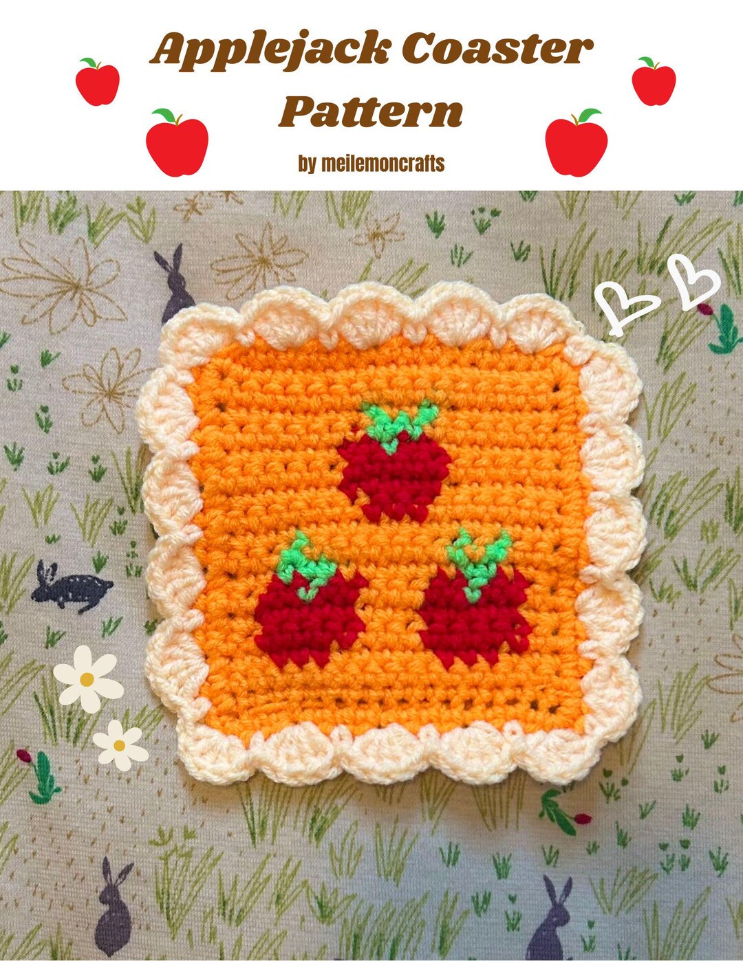 MLP Applejack Coaster Pattern - Etsy