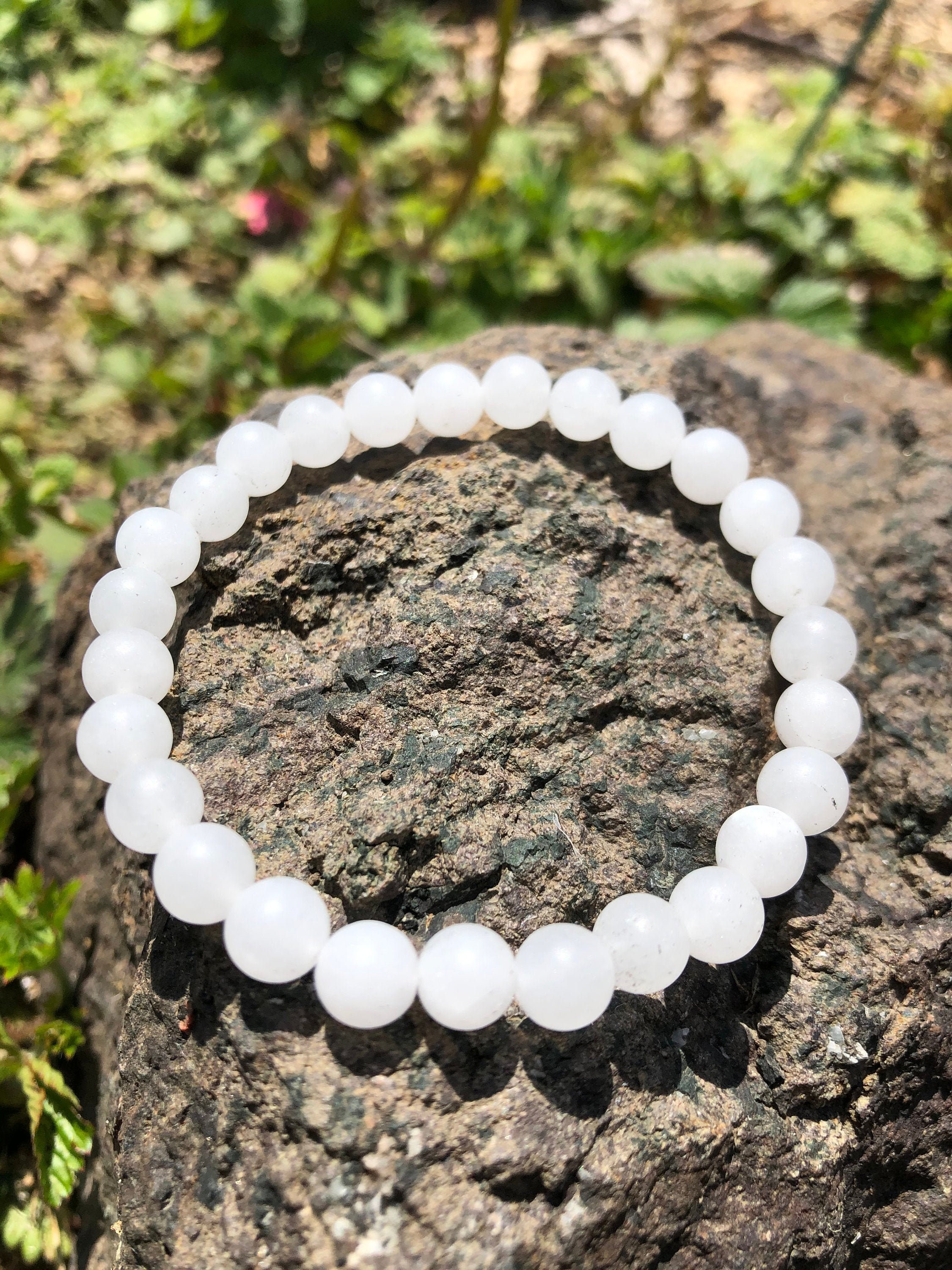 White Quartz Crystal Bracelet 6mm for Recharging Reaching Etsy