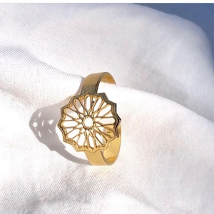 Sternring / Dünner Ring / Verstellbarer Ring / Vergoldeter Silberring / Alhambra Ring / Andalusischer Fliesenring / Spanien Ring