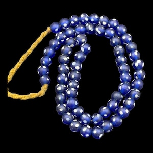 Beautiful Antique Old blue Mosaic Glass Beads Wonderful Necklace