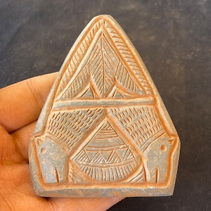 Lovely Near Eastern Ancient Stone Animals Engravings Rare Relief Tile Tablet
