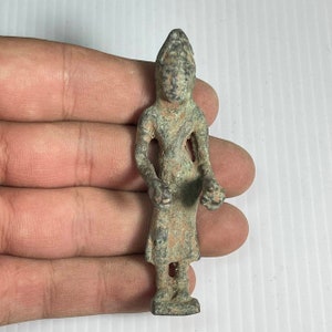 Extremely Rare Ancient Near Eastern Old bronze Buddha Figurine Statue