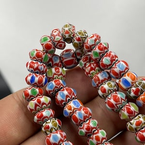 Wonderful Antique Venetain Blue Chervan Old African Trade Beads Strand Necklace,Old African Beads, Collectable Beads,Trade Beads