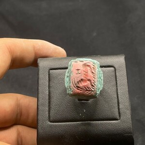Ancient Roman Style Bronze with jasper intaglio Stone Ring With Rare Patina